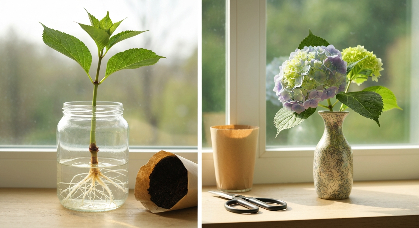 how to grow hydrangea in water